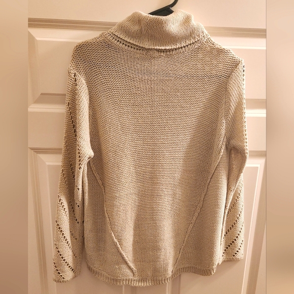 RD Style Cream Cowl Neck Chunky Crochet Sweater - Picture 3 of 7